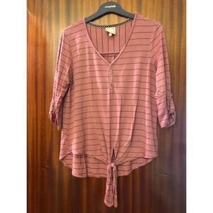 Pink Striped Half sleeve shirt